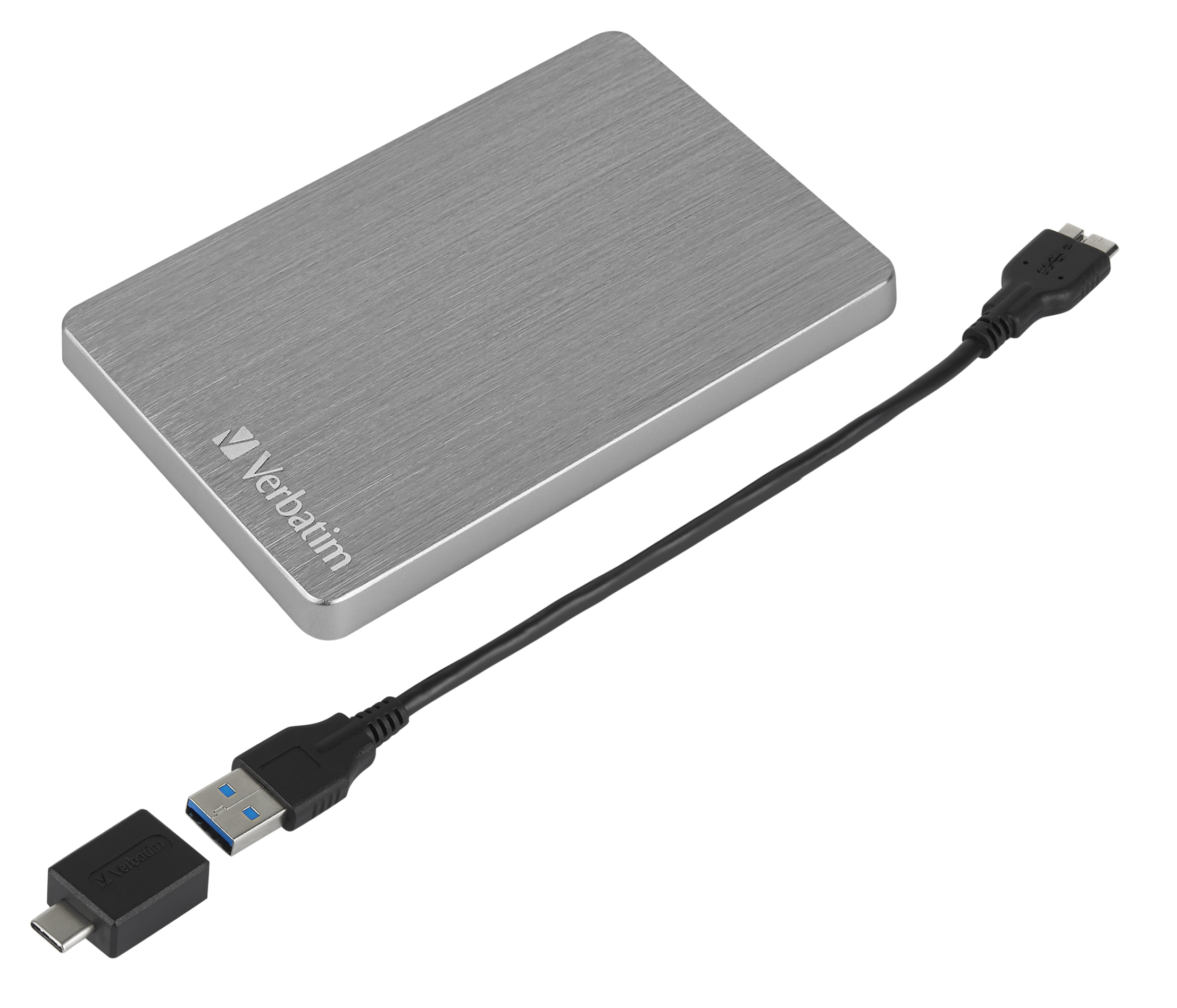 VERBATIM Store n Go 2.5" ALU 2TB USB 3.2 Gen 1  Festplatte, 2 TB HDD, 2,5 Zoll, extern, Grau