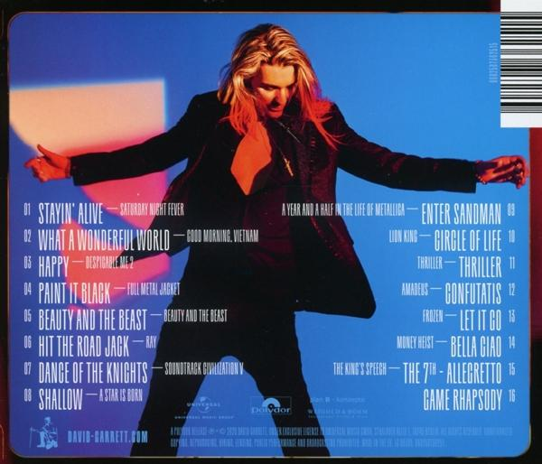 Rückseite des Albums von David Garrett mit Titelliste und Bild.
