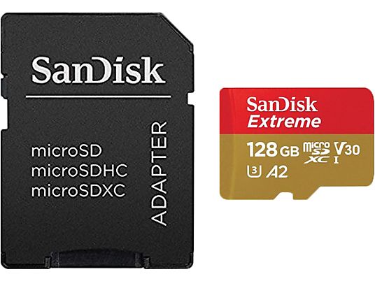 SANDISK microSD A2 128GB  - Carte mémoire  (128 GB, 160 MB/s, Noir)