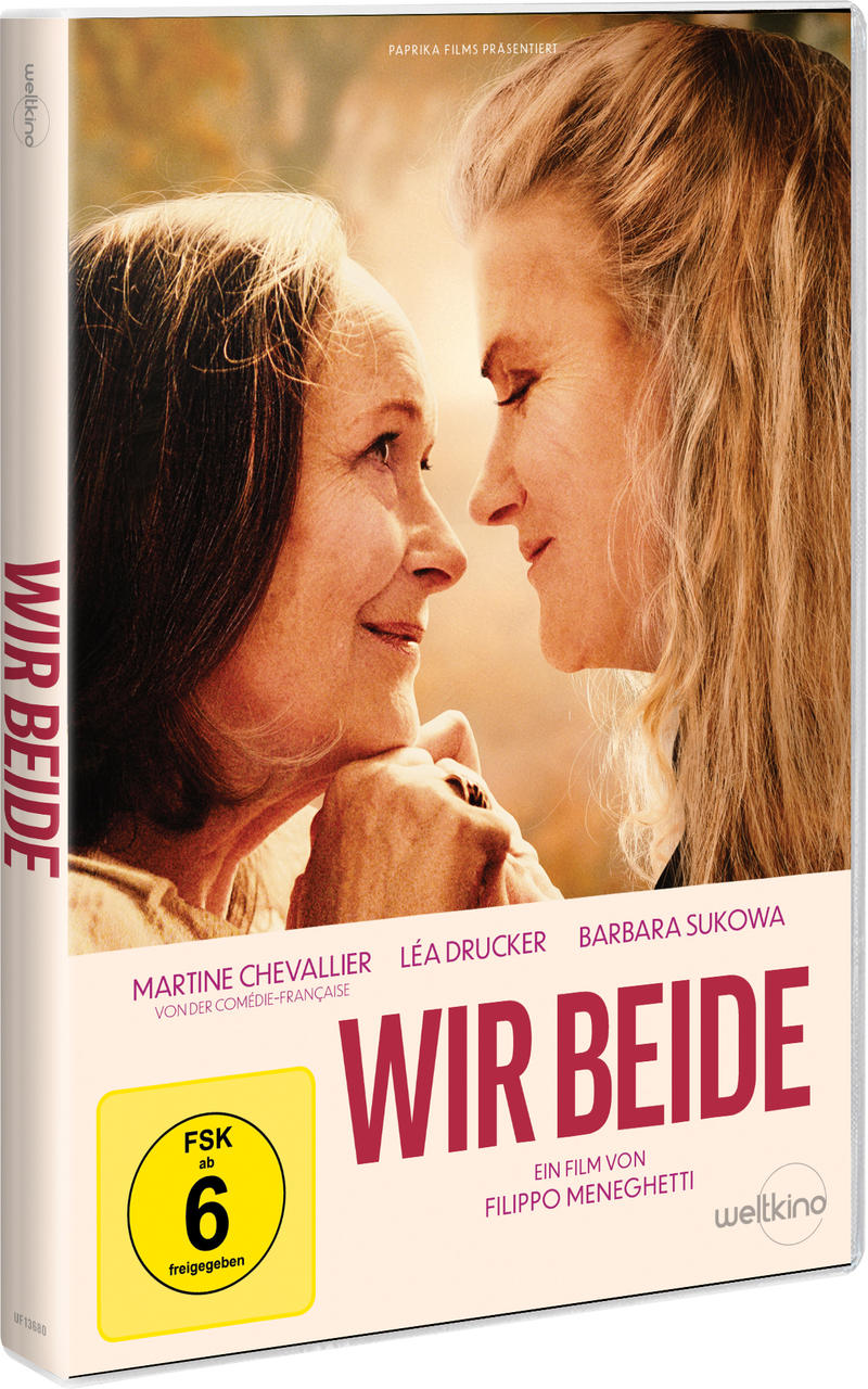 DVD-Hülle eines Films. Zwei Frauen schauen sich an. Der Titel ist Wir Beide.