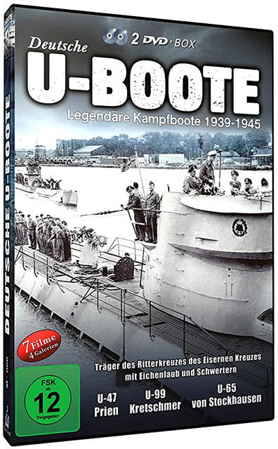 DVD-Hülle für einen deutschen U-Boot-Film. Enthält ein U-Boot- und Crew-Bild.