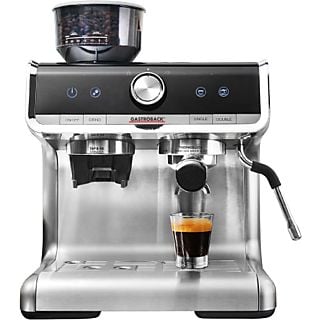 GASTROBACK 42616 Design Espresso Barista Pro Siebträger-Espressomaschine (Silber, Kegelmahlwerk, 1550 Watt, 15 bar)