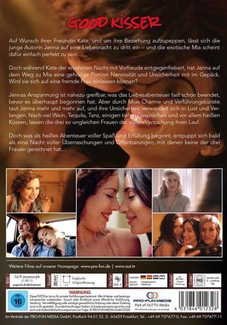 Eine DVD-Hülle für einen Film namens Good Kisser. Es zeigt mehrere Frauen und Szenen.