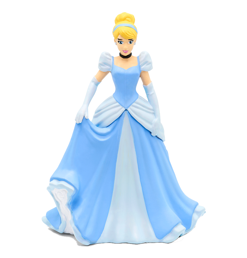 Cinderella-Figur in einem blauen Ballkleid, mit weißen Handschuhen und einem Choker.