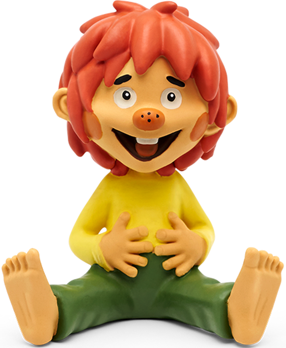 Cartoon-Jungenfigur mit rotem Haar, gelbem Hemd und grüner Hose. Weißer Hintergrund.