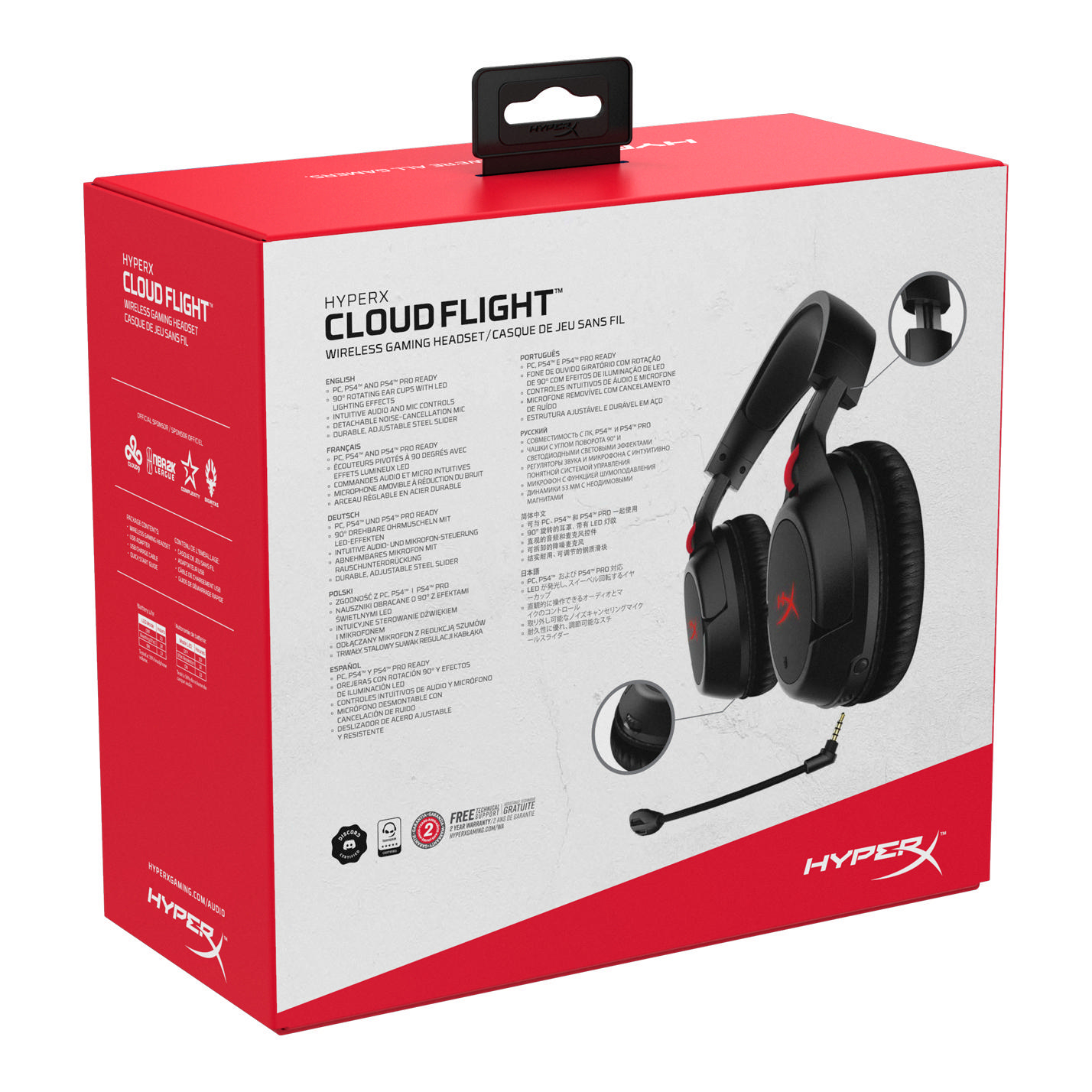 HYPERX Cloud Flight, On-ear Gaming Headset Schwarz