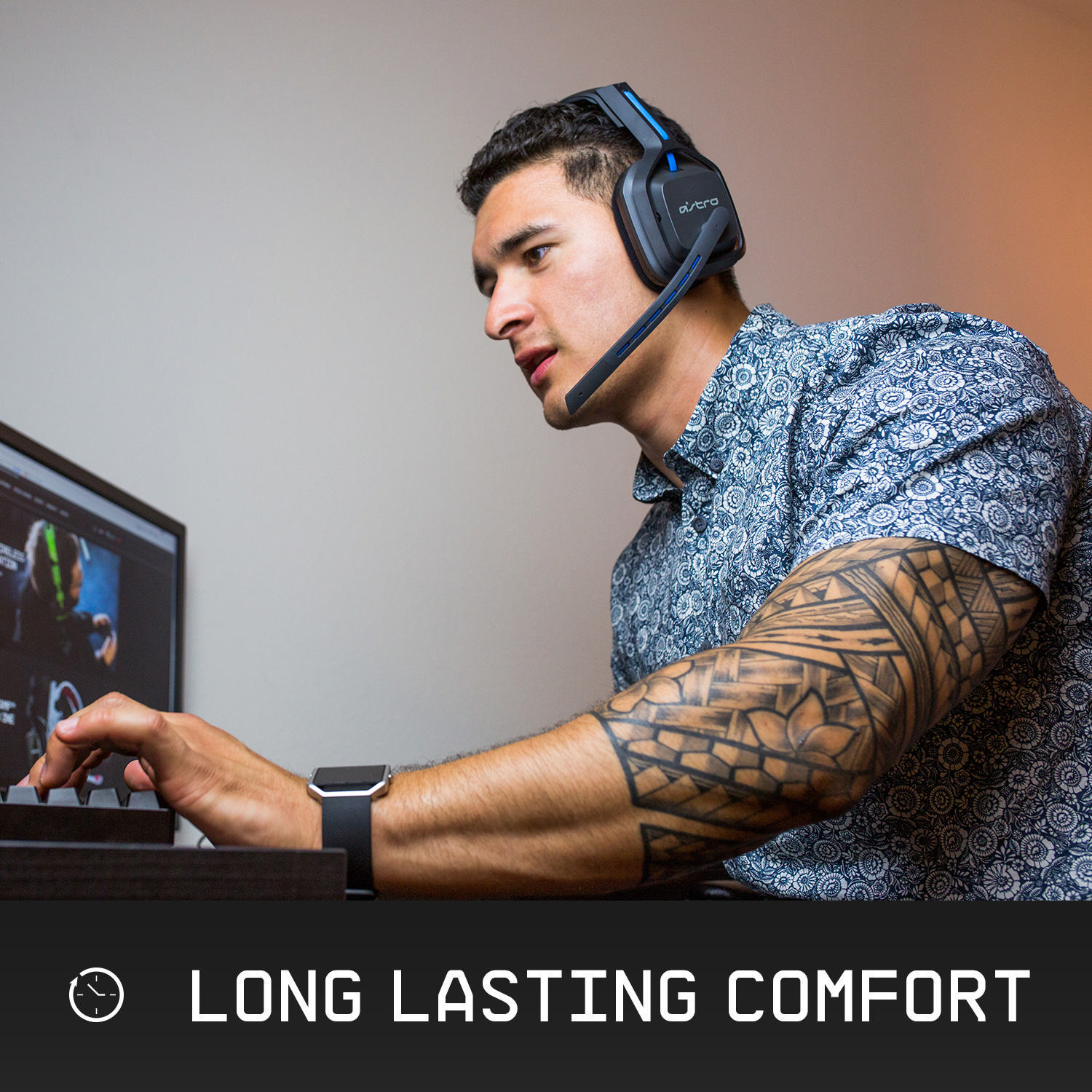 ASTRO GAMING A20 Wireless for PlayStation 4 und 5, Over-ear Gaming Headset Grau/Blau