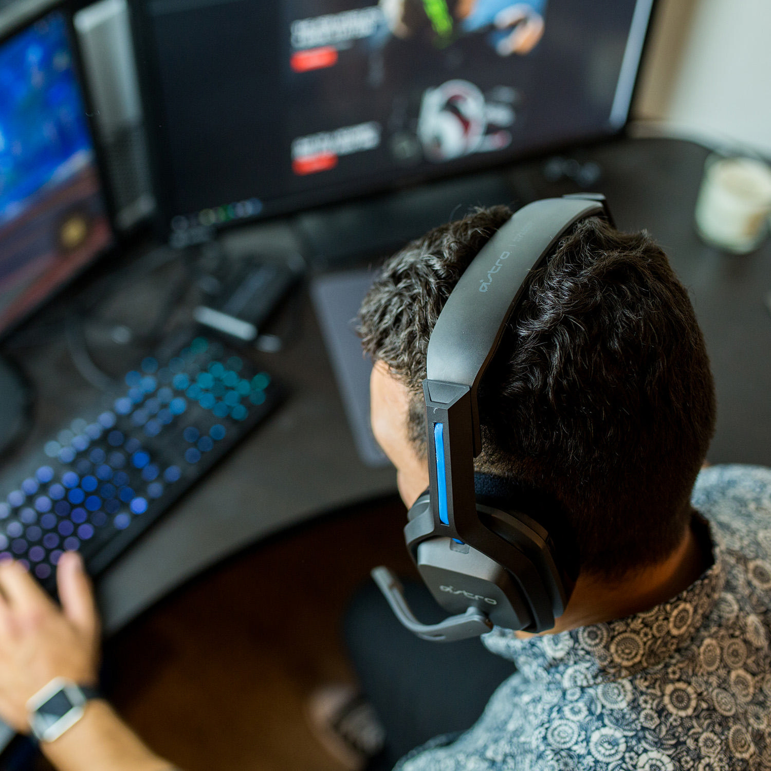 ASTRO GAMING A20 Wireless for PlayStation 4 und 5, Over-ear Gaming Headset Grau/Blau
