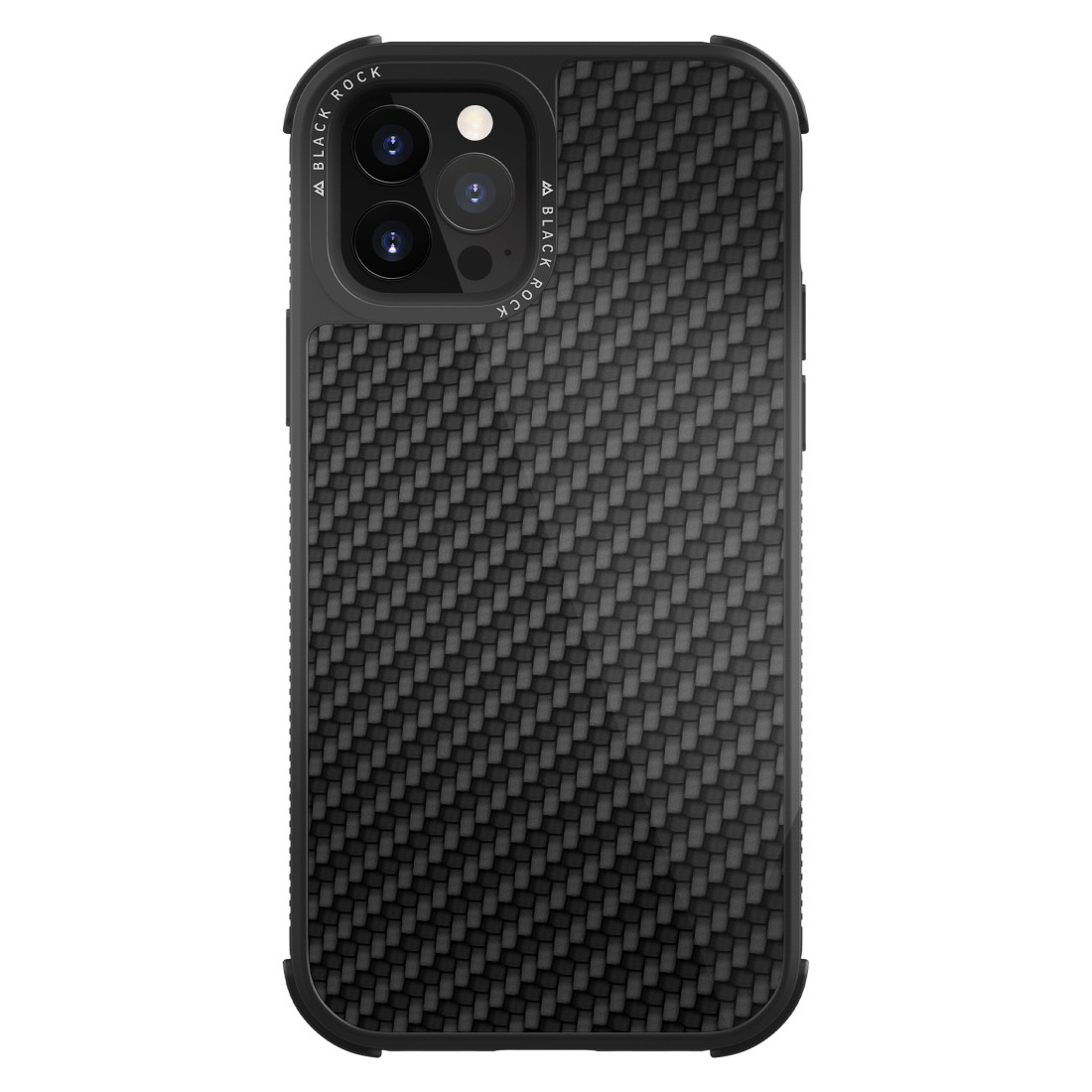 BLACK ROCK 12 12, iPhone Schwarz Carbon, iPhone Real Pro, Backcover, Robust Apple