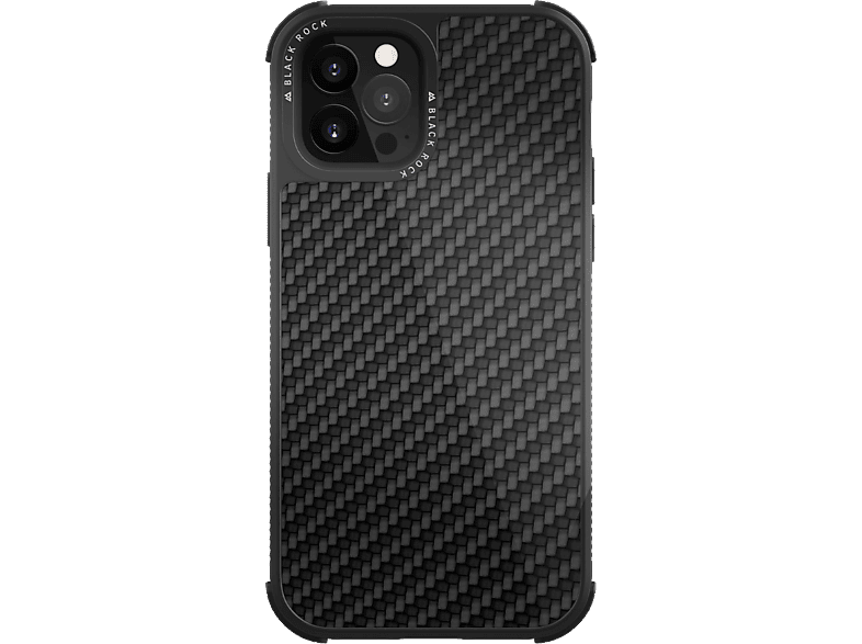 BLACK ROCK Robust Real Carbon, Backcover, Apple, iPhone 12, iPhone 12 Pro, Schwarz