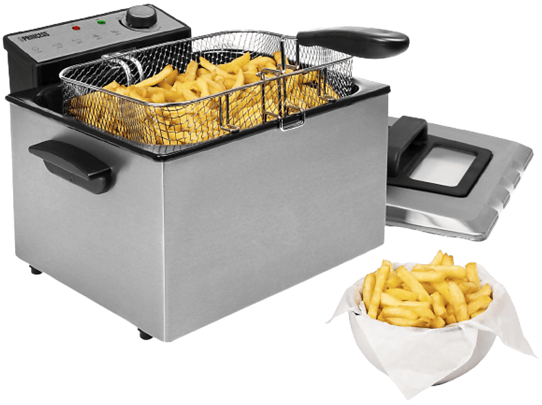 Princess 185000 Kaltzonen Fritteuse 5 l 3270 W Schwarz, Silber (matt) — Foto 2 von 6