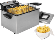 Fritteuse 5l, Edelstahl mit 3 Körbe (01.185000.01.001)
