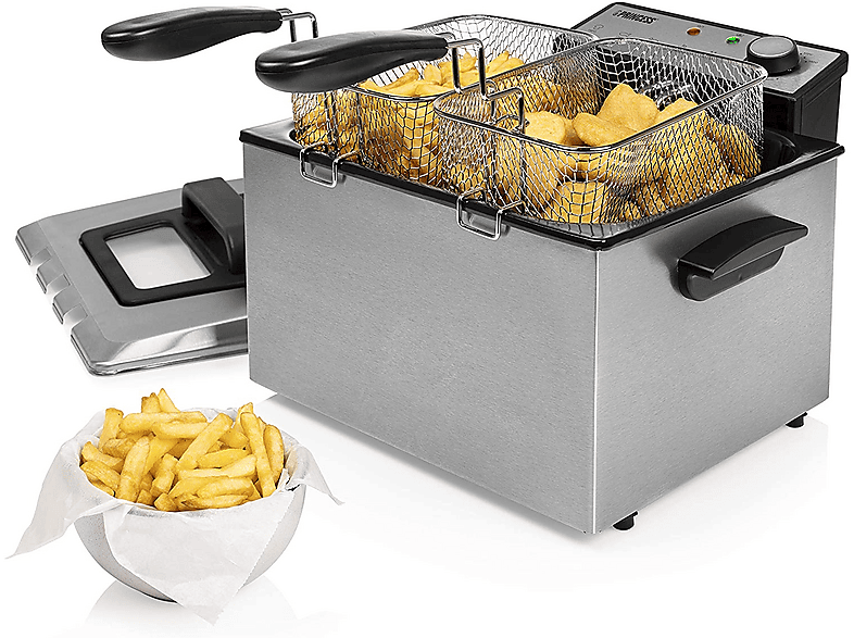 Princess 185000 Kaltzonen Fritteuse 5 l 3270 W Schwarz, Silber (matt) — Foto 3 von 6