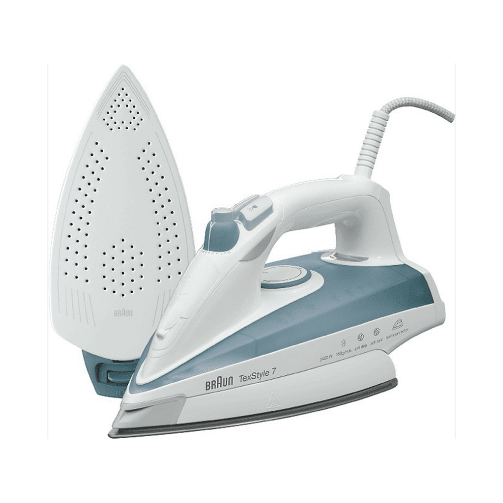 Plancha De Braun ts735tp texstyle 7 closed 735 ts735 ropa 2400 w 150 grmin sistema antigoteo acero inoxidable gris texstile 2400w chorro 180gmin suela 735tp 12711021