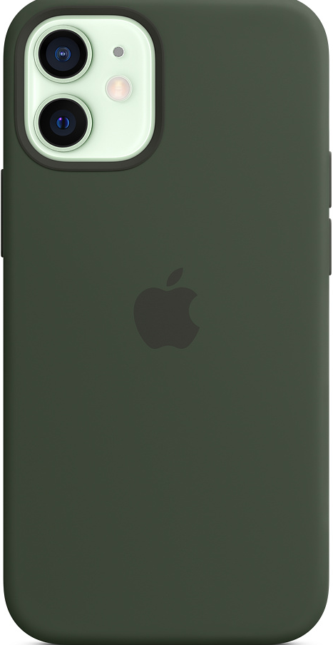 APPLE Silikon Case mit MagSafe in Zyperngrün für iPhone 12 mini (MHKR3ZM/A) Backcover, für Apple iPhone 12 mini, Grün