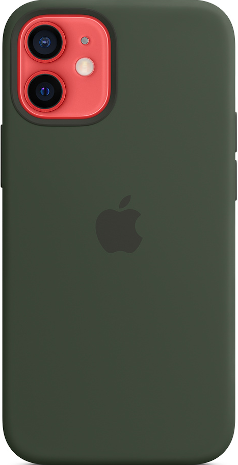 APPLE Silikon Case mit MagSafe in Zyperngrün für iPhone 12 mini (MHKR3ZM/A) Backcover, für Apple iPhone 12 mini, Grün