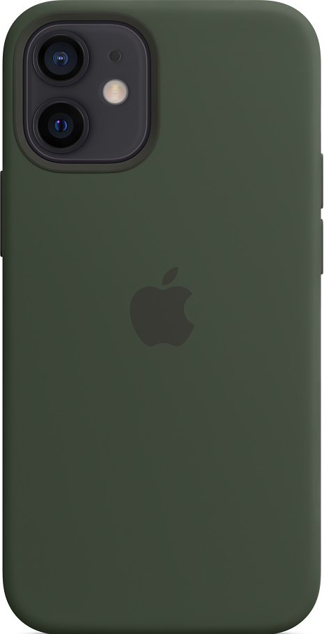APPLE Silikon Case mit MagSafe in Zyperngrün für iPhone 12 mini (MHKR3ZM/A) Backcover, für Apple iPhone 12 mini, Grün