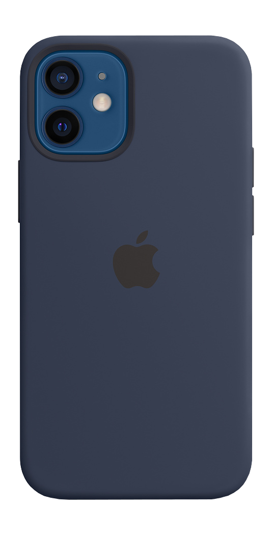 APPLE Silikon Case mit MagSafe in Dunkelmarine für iPhone 12 mini (MHKU3ZM/A) Backcover, für Apple iPhone 12 mini, Blau