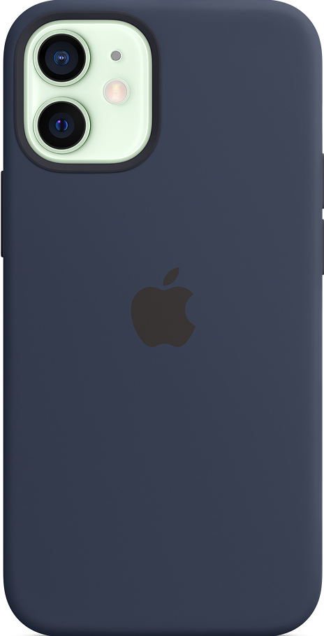 APPLE Silikon Case mit MagSafe in Dunkelmarine für iPhone 12 mini (MHKU3ZM/A) Backcover, für Apple iPhone 12 mini, Blau