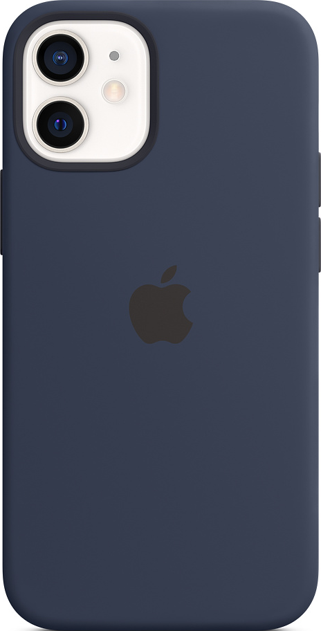 APPLE Silikon Case mit MagSafe in Dunkelmarine für iPhone 12 mini (MHKU3ZM/A) Backcover, für Apple iPhone 12 mini, Blau