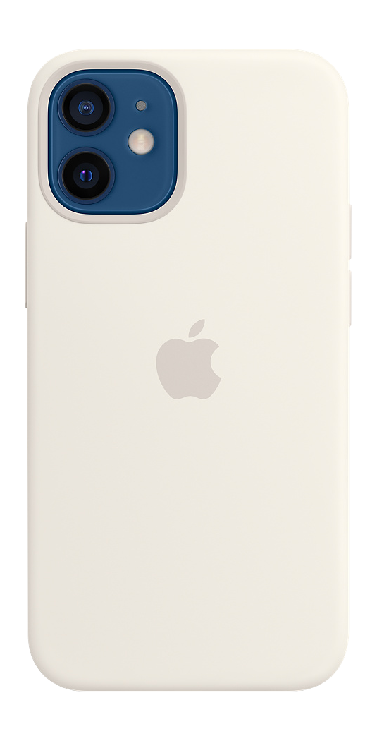 APPLE Silikon Case mit MagSafe Backcover, für Apple iPhone 12 mini, Weiß
