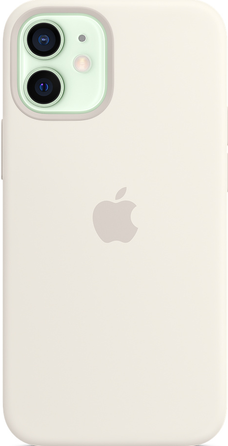 APPLE Silikon Case mit MagSafe Backcover, für Apple iPhone 12 mini, Weiß