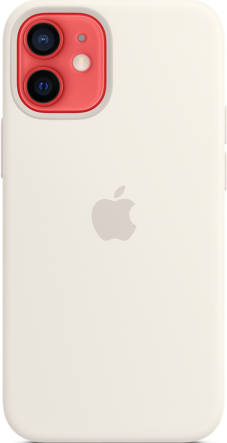 APPLE Silikon Case mit MagSafe Backcover, für Apple iPhone 12 mini, Weiß