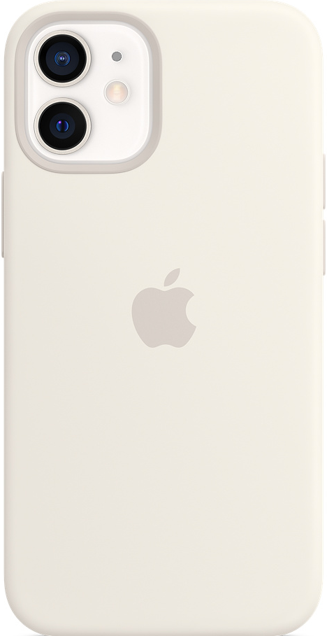 APPLE Silikon Case mit MagSafe Backcover, für Apple iPhone 12 mini, Weiß