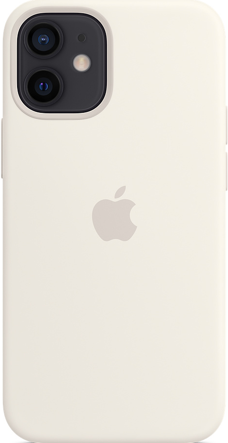 APPLE Silikon Case mit MagSafe Backcover, für Apple iPhone 12 mini, Weiß