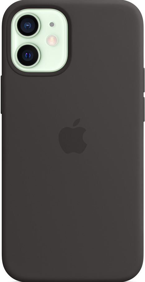 APPLE Silikon Case mit MagSafe, Backcover, für Apple iPhone 12 mini, Schwarz