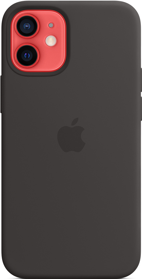 APPLE Silikon Case mit MagSafe, Backcover, für Apple iPhone 12 mini, Schwarz