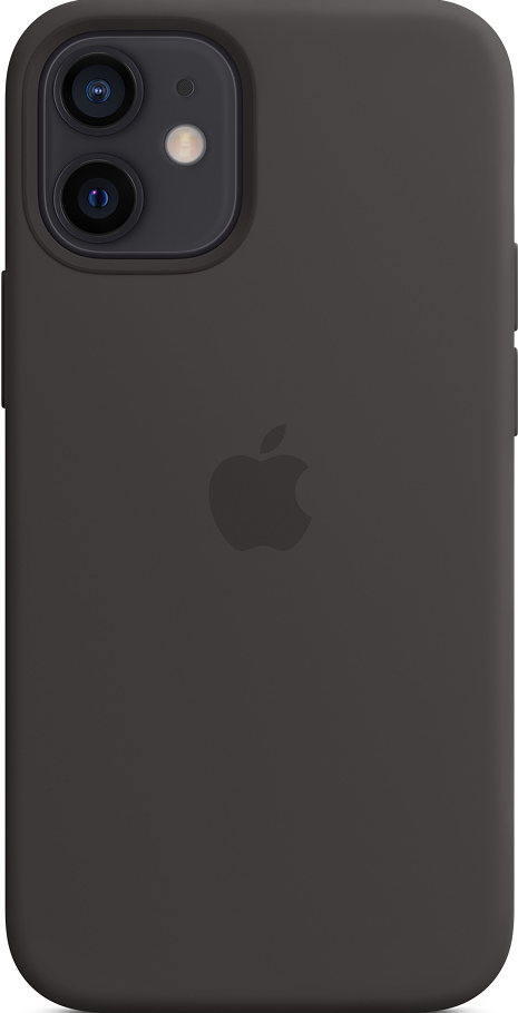 APPLE Silikon Case mit MagSafe, Backcover, für Apple iPhone 12 mini, Schwarz