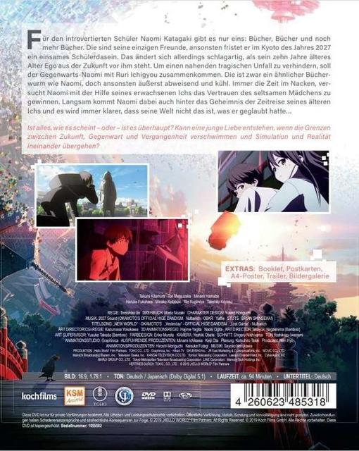 Die Rückseite einer DVD-Hülle mit Bildern und Text sowie einem schwarzen Vogel.