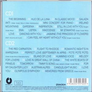 CD-hoes met tracklijsten voor twee cd's.