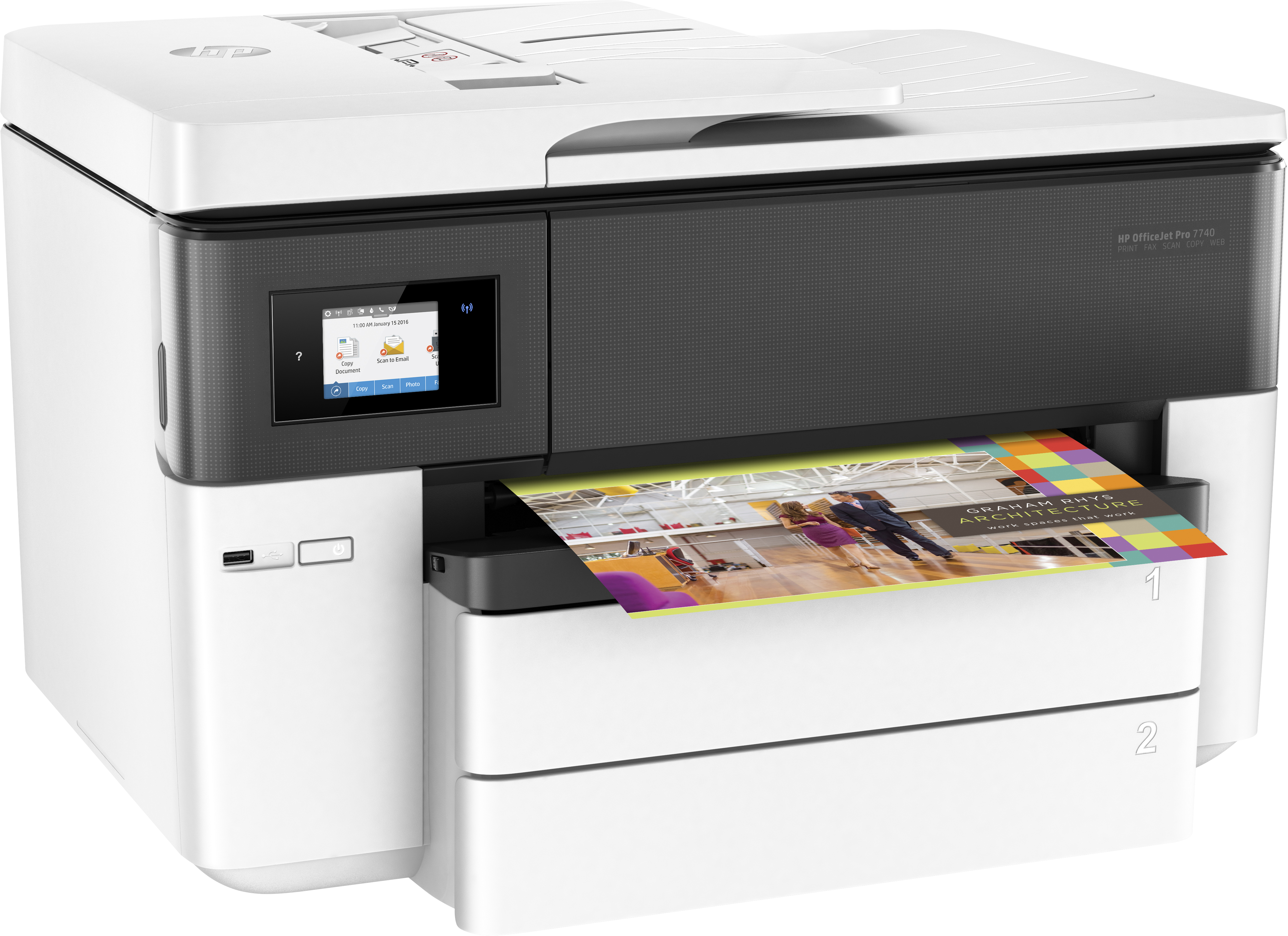 HP OfficeJet Pro 7740 4-in-1 Großformat-Multifunktionsdrucker