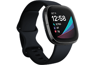 FITBIT Sense aktivitásmérő, Szén/Szürke acél ( FB512BKBK)