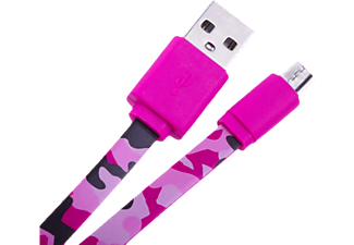 ITOTAL CM2936 Micro USB Töltőkábel, 100cm, Pink Terepminta