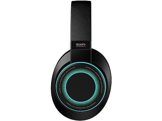 Auriculares gaming - Creative SXFI, De diadema, Con cable, USB-C, Cancelación de ruido, Micrófono, Negro