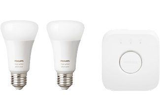 PHILIPS HUE Starter-Kit E27 - LED-Lampen + Hue Bridge (Weiss)