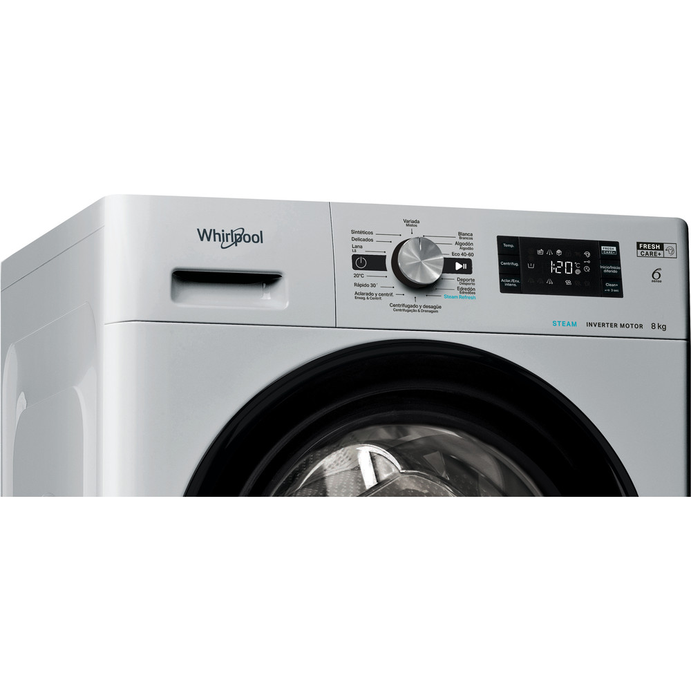 Lavadora carga frontal - Whirlpool FFB 8248 SBV SP, 8 kg, 1200 rpm, 13 programas,  Plata