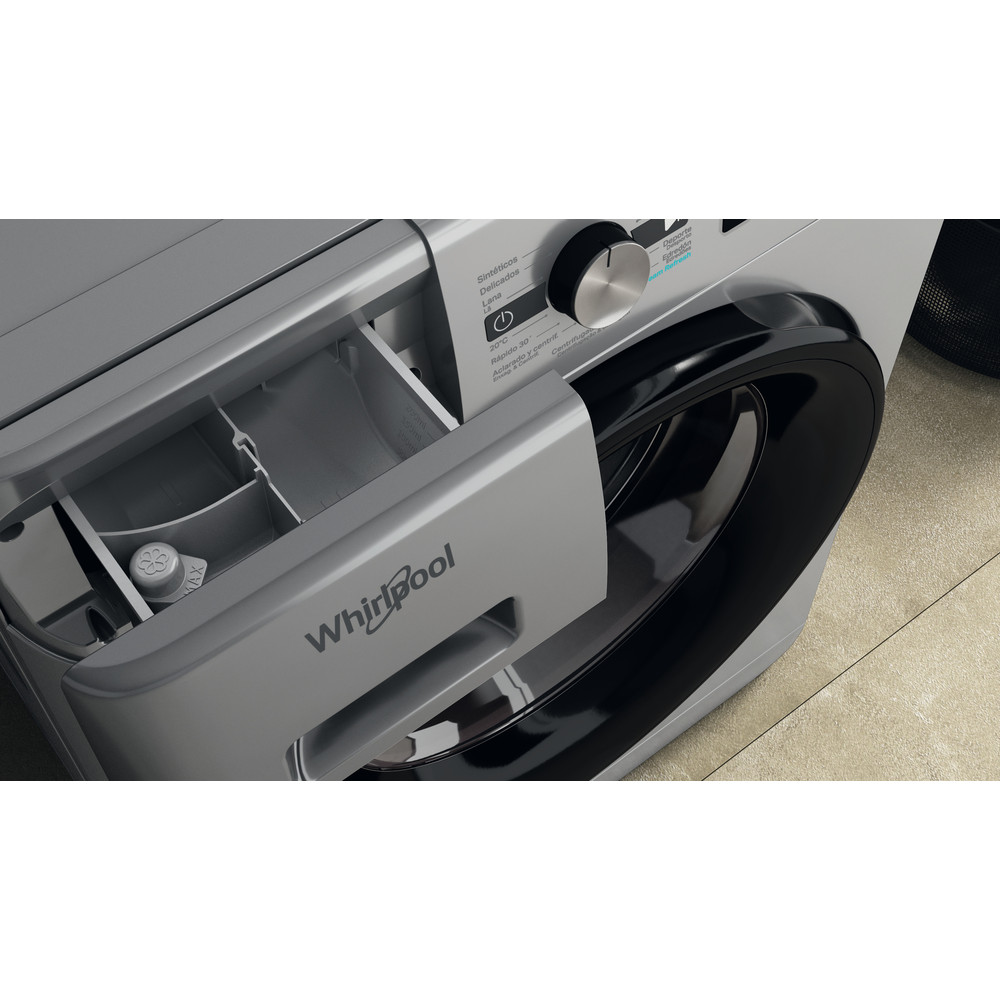Lavadora carga frontal - Whirlpool FFB 8248 SBV SP, 8 kg, 1200 rpm, 13 programas,  Plata