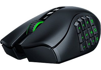 RAZER Naga Pro - Souris Gaming, Sans fil et filaire, Optique avec diodes électroluminescentes, 20.000 DPI, Noir