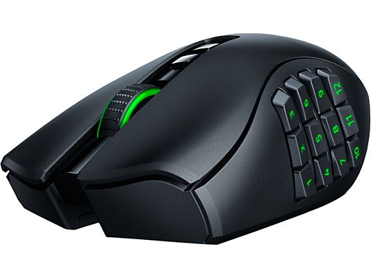 RAZER Naga Pro - Gaming Maus, Kabellos und Kabelgebunden, Optisch mit Leuchtdioden, 20.000 DPI, Schwarz