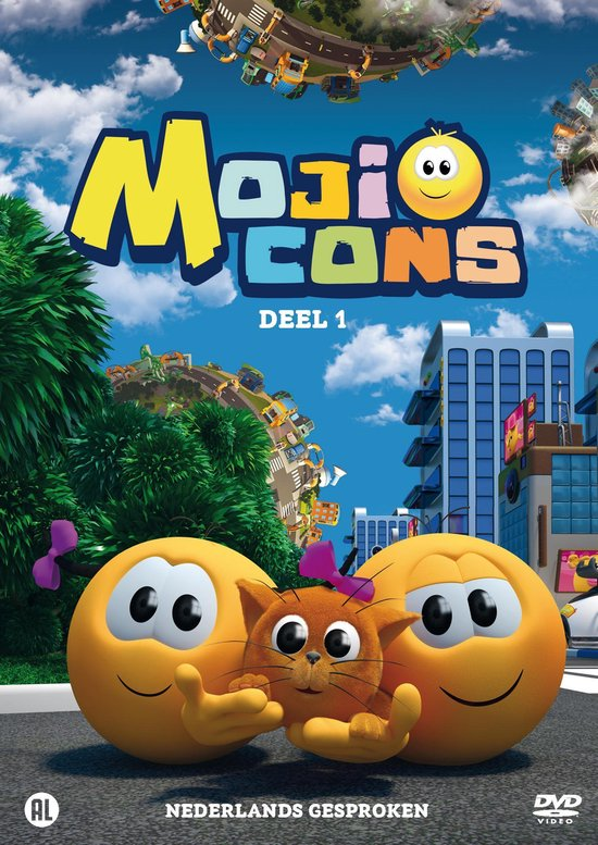 Couverture DVD de 'Mozicons' avec personnages animés et texte dans ciel bleu.
