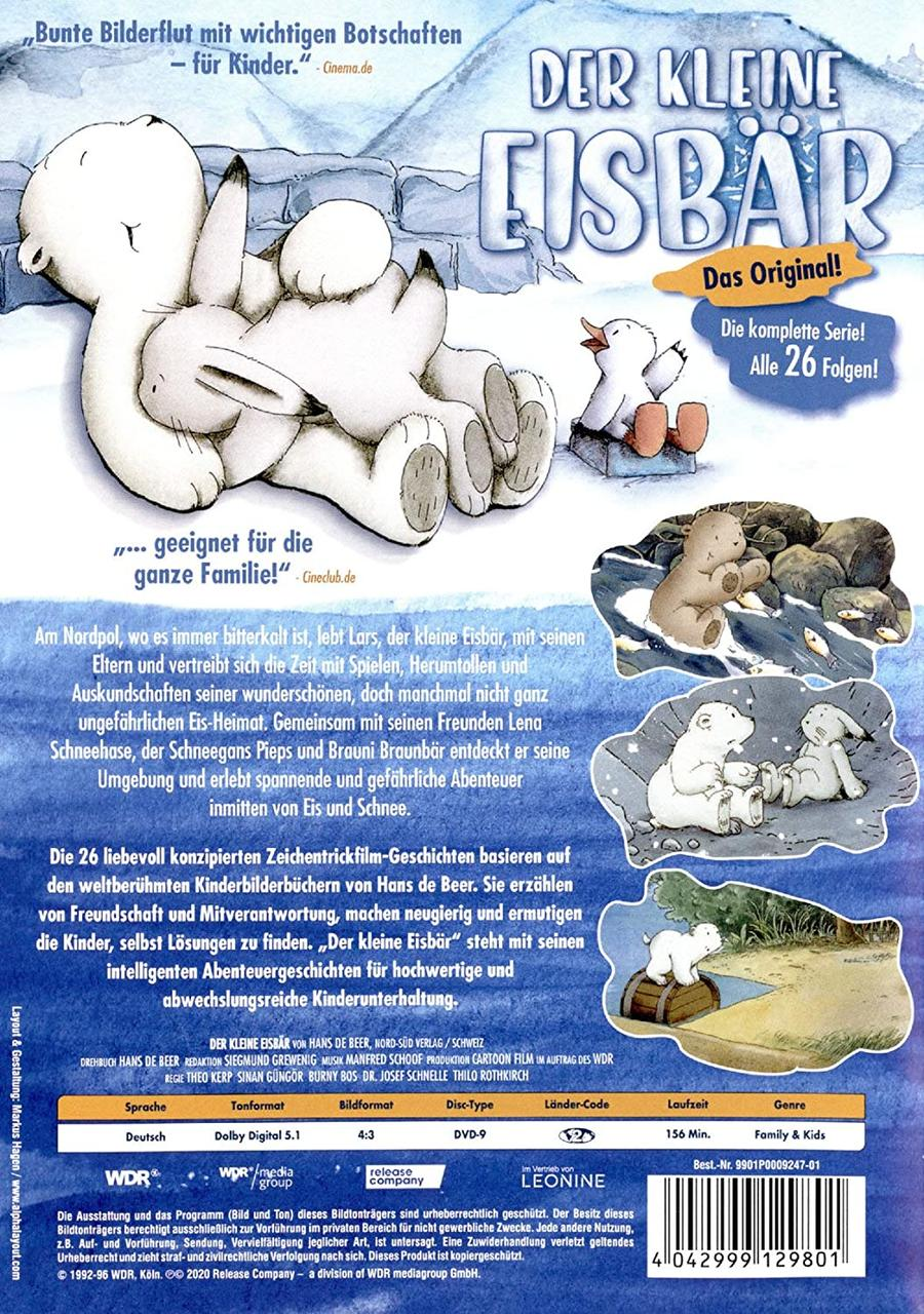 Eine DVD-Hülle mit Cartoon-Eisbären und Text.
