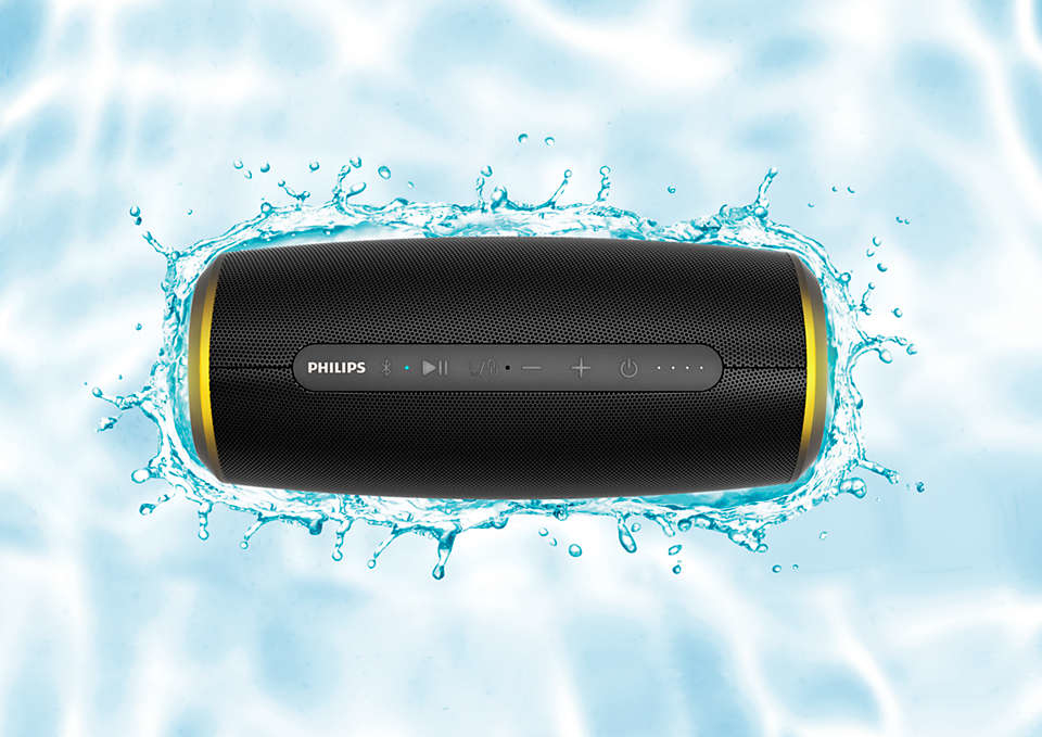 PHILIPS S6305 Bluetooth Lautsprecher, Schwarz, Wasserfest