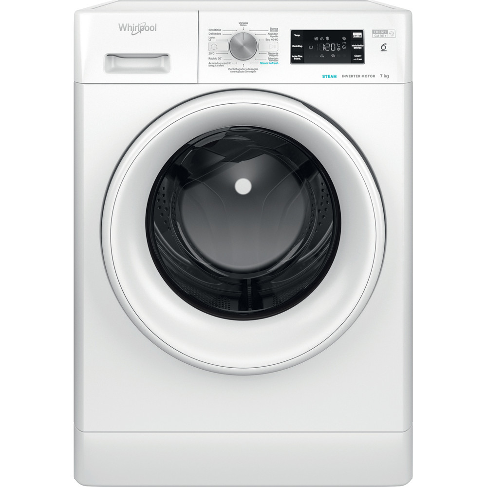 Lavadora carga frontal - Whirlpool FFB 7238 WV SP, 7 kg, 1200 rpm, 13 Programas, Blanco