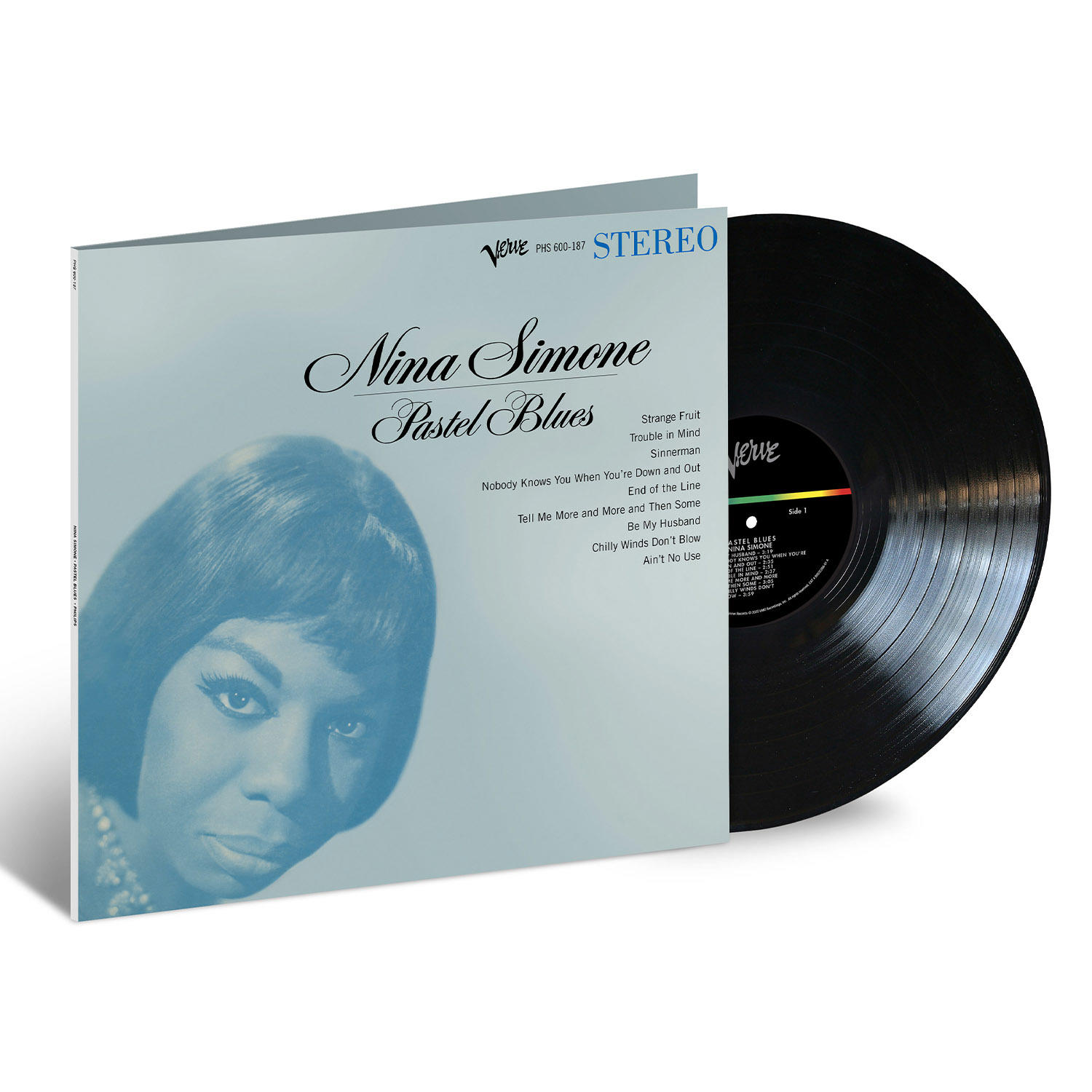 Nina Simone album borítója. Egy bakelit lemez van az albumborító mellett.