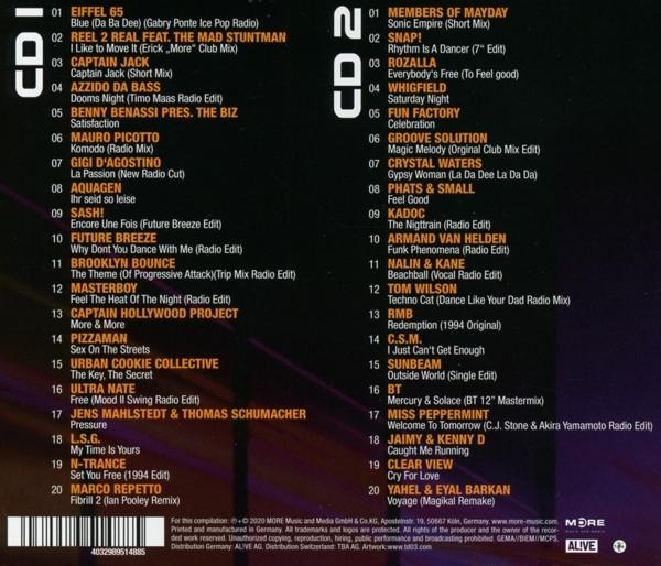 CD-Cover mit Titellisten verschiedener Musikgenres.