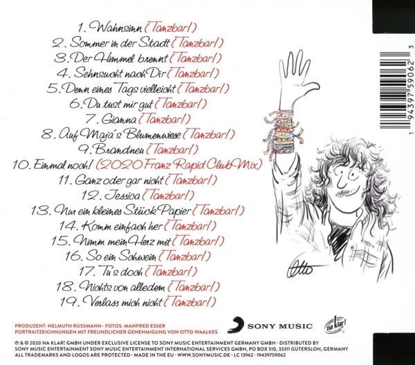 Albumcover mit einer Zeichnung einer Person, die die Hand hebt, und Songtiteln.